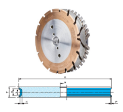 Trapezoidal Edge Wheels Continuous Band &quot;Reverse&quot; C6 D150 Hole 22