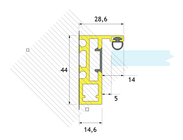 GH MP05L-300 Magna Pars enlarged door jamb profile L300cm