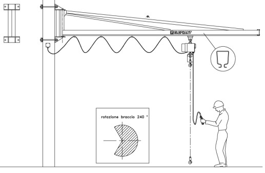 Bracket jib crane with Profiled jib 