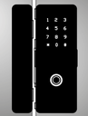 Electronic lock E-Lock EVO 2.0 including wall strike, glass strike and 2 ID-Cards, key and remote control Black