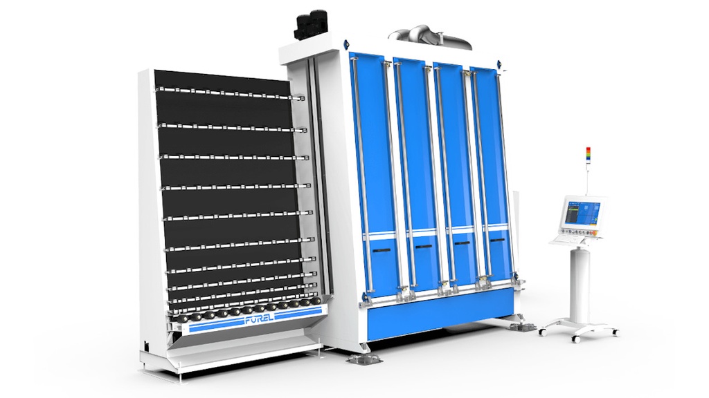 Vertical 4-Brush Glass Washing Machine