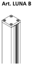 Luna B French balcony profile kit with lateral fastening for glass 10+10mm