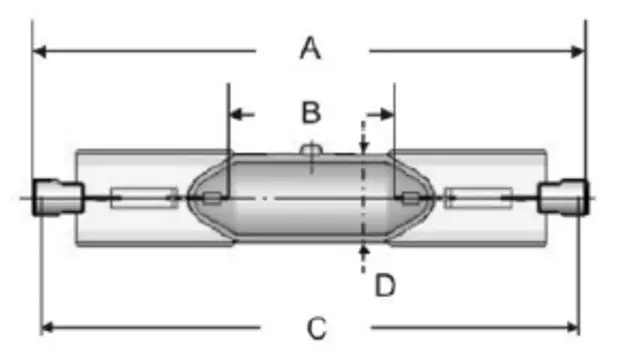 UV-Ersatzlampe 500W, 118mm, Kolbendurchmesser 16,3mm, 102478