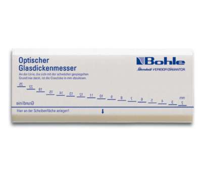 Plastic glass thickness gauge