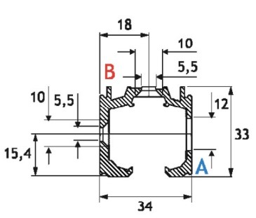 Guide rail Prb01 for sliding doors aluminium