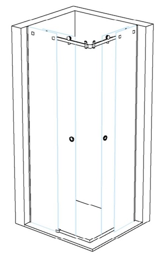 Corner sliding system for shower enclosure matt Rs System