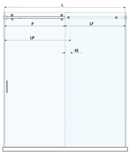 Sliding system for shower enclosure glass-to-wall