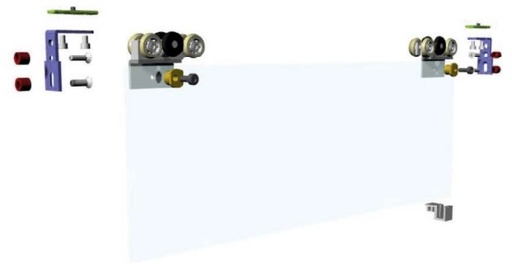Ipcs03 set for sliding system single door in two pieces Ipso Claudit