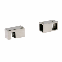 "T" fitting for square support bars 15x15mm stainless steel polished