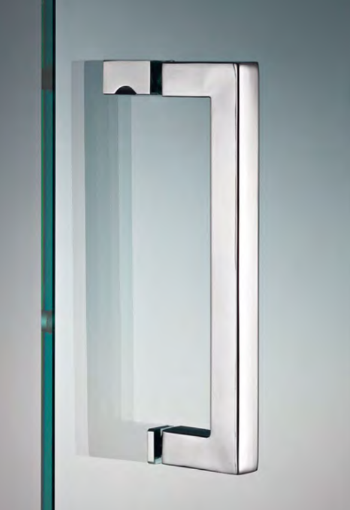 Handle 90 with knob, L 225 X H 55 X 20Mm, for glass 6/8Mm