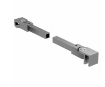 GH BQ15VM glass support bar articulated square section glass-to-wall bar S.15X15 L.1200mm