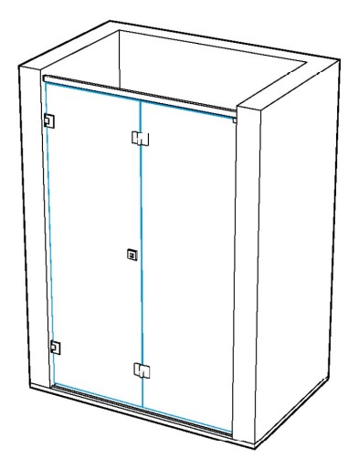 GH PLK01-DX Pbf-Plio complete kit wall-to-wall right - L.1500mm