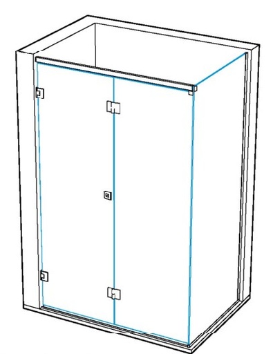 GH PLK02-SX Pbf-Plio - complete kit wall-to-glass left - L.1500mm