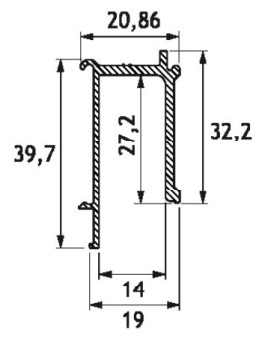 GH PRF01 Panta Rei - fixed glass profile
