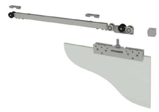 GH PRS07-100S Panta Rei -single sliding door soft-close kit without notch version"S" - Max 100kg
