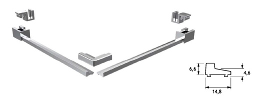 GH REDL90 Reducta/L - corner shower water barrier profile kit 90°