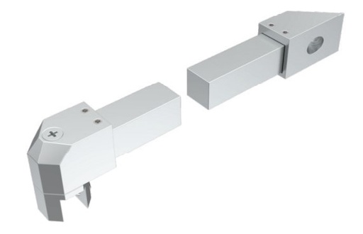 GH SQB06 glass support bar square section glass-to-wall 45° bar S.15X15 L.500mm