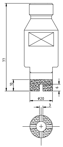 Glodalo Fi20 F10 - 2,5-1x45° 4 Tg 140 LTZ 1/2 G H75+VAR-A