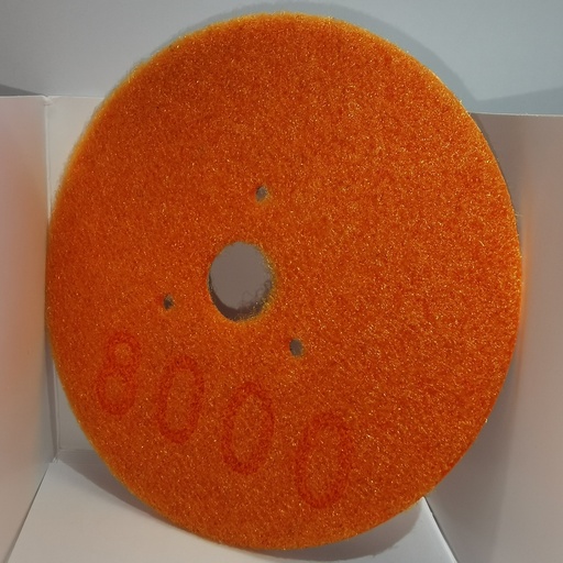 Adhesive-backed abrasive plate for Mp4000 orange grit8000