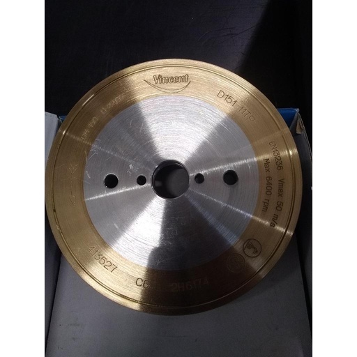 Trapezförmige Diamantschleifscheibe C6 DM 150/14/22 X=2,5 D151 11TP L3,5 A=90° +6S +6H