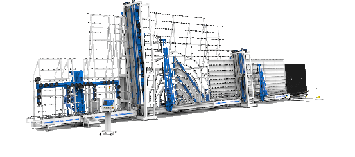 Vertical line for cutting laminated glass