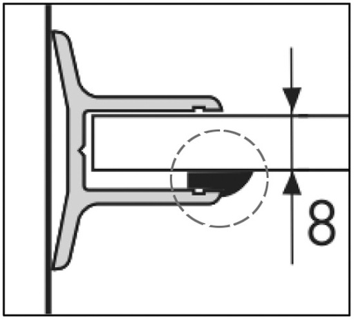 Seal for Aqua lifting tubular hinge for 8mm glass 2200mm