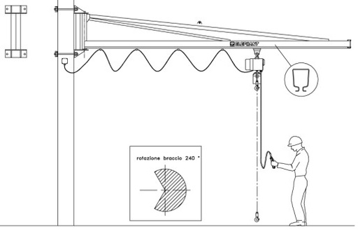 Wall-mounted profile lifting device
